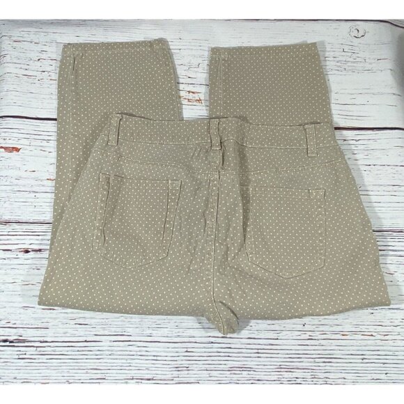 Relativity Capri Pants Womens Size 10 x 19 Polka Dot Tan Brown Long Shorts Jean - Picture 4 of 9